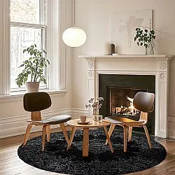 Rond vloerkleed - Peking (zwart)