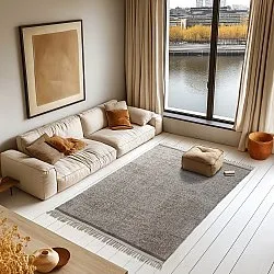 Hoogpolig vloerkleed - Celina Natural Cotton Shaggy (beige/bruin)