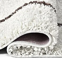 Hoogpolig vloerkleed - Eze (wit/bruin)