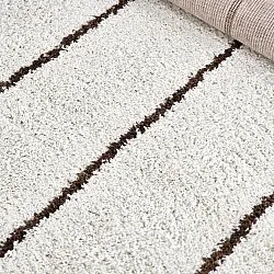 Hoogpolig vloerkleed - Eze (wit/bruin)