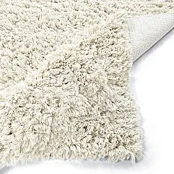 Hoogpolig vloerkleed - Fassale Hand Woven Wool Shaggy (wit)