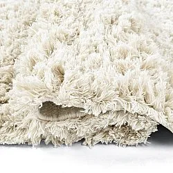 Hoogpolig vloerkleed - Fassale Hand Woven Wool Shaggy (wit)