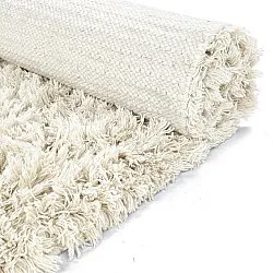Hoogpolig vloerkleed - Fassale Hand Woven Wool Shaggy (wit)