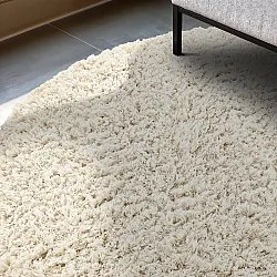 Rond vloerkleed - Fassale Hand Woven Wool Shaggy (wit)