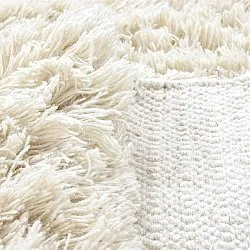 Rond vloerkleed - Fassale Hand Woven Wool Shaggy (wit)