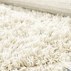 Rond vloerkleed - Fassale Hand Woven Wool Shaggy (wit)