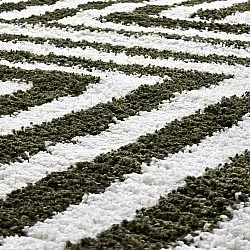 Hoogpolig vloerkleed - Imilchil (wit/groen)