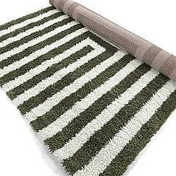 Hoogpolig vloerkleed - Imilchil (wit/groen)