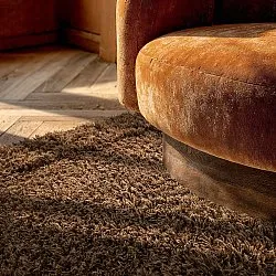 Hoogpolig vloerkleed - Melilla Hand Woven Wool Shaggy (bruin)