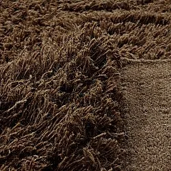 Hoogpolig vloerkleed - Melilla Hand Woven Wool Shaggy (bruin)