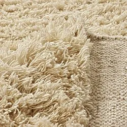 Hoogpolig vloerkleed - Melilla Hand Woven Wool Shaggy (natuur)