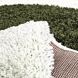 Hoogpolig vloerkleed - Sanghar (wit/oranje/groen)