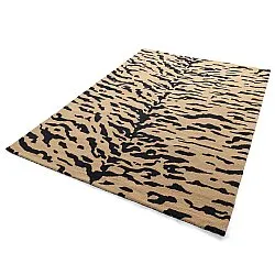 Hoogpolig vloerkleed - Zebra Tufted Wool Premium (beige/zwart)