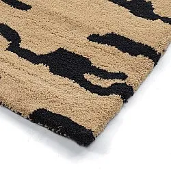 Hoogpolig vloerkleed - Zebra Tufted Wool Premium (beige/zwart)