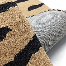 Hoogpolig vloerkleed - Zebra Tufted Wool Premium (beige/zwart)