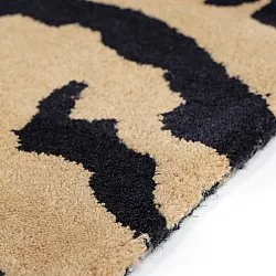 Hoogpolig vloerkleed - Zebra Tufted Wool Premium (beige/zwart)