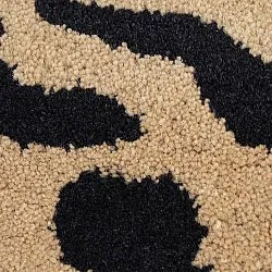 Hoogpolig vloerkleed - Zebra Tufted Wool Premium (beige/zwart)