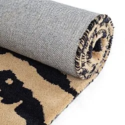 Hoogpolig vloerkleed - Zebra Tufted Wool Premium (beige/zwart)