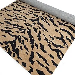 Hoogpolig vloerkleed - Zebra Tufted Wool Premium (beige/zwart)