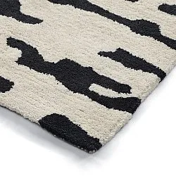 Hoogpolig vloerkleed - Zebra Tufted Wool Premium (wit/zwart)