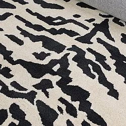 Hoogpolig vloerkleed - Zebra Tufted Wool Premium (wit/zwart)