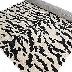 Hoogpolig vloerkleed - Zebra Tufted Wool Premium (wit/zwart)