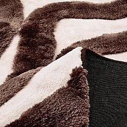 Hoogpolig vloerkleed - Akaba (bruin/lichtroze)