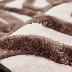 Hoogpolig vloerkleed - Akaba (bruin/lichtroze)