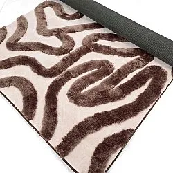 Hoogpolig vloerkleed - Akaba (bruin/lichtroze)