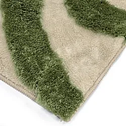 Hoogpolig vloerkleed - Akaba (crème/groente)