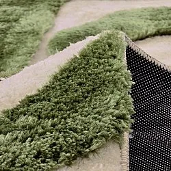 Hoogpolig vloerkleed - Akaba (crème/groente)