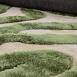 Hoogpolig vloerkleed - Akaba (crème/groente)