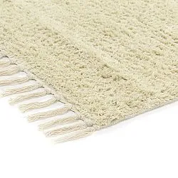 Hoogpolig vloerkleed - Amira Natural Cotton Shaggy (beige/paars)