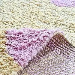 Hoogpolig vloerkleed - Amira Natural Cotton Shaggy (beige/paars)