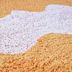 Hoogpolig vloerkleed - Amira Natural Cotton Shaggy (oranje/roze)