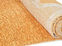 Hoogpolig vloerkleed - Amira Natural Cotton Shaggy (oranje/roze)