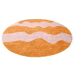Rond vloerkleed - Amira Natural Cotton Shaggy (oranje/roze)
