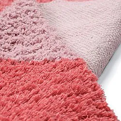 Hoogpolig vloerkleed - Amira Natural Cotton Shaggy (roze/oranje)