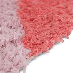 Hoogpolig vloerkleed - Amira Natural Cotton Shaggy (roze/oranje)