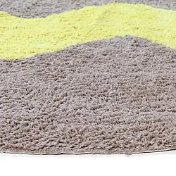 Rond vloerkleed - Amira Natural Cotton Shaggy (taupe/geel)