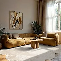 Golvend hoogpolig vloerkleed - Aranga Super Soft Fur (beige)