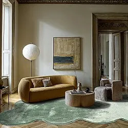 Golvend hoogpolig vloerkleed - Aranga Super Soft Fur (groente)