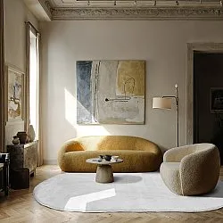 Ovaal hoogpolig vloerkleed - Aranga Super Soft Fur (wit)