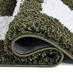 Hoogpolig vloerkleed - Asilah (groen/wit)