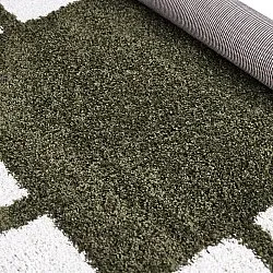 Hoogpolig vloerkleed - Asilah (groen/wit)