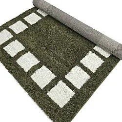 Hoogpolig vloerkleed - Asilah (groen/wit)