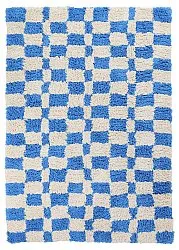 Hoogpolig vloerkleed - Atrani Natural Cotton Shaggy (blauw)