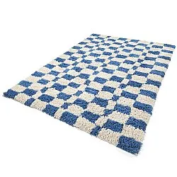 Hoogpolig vloerkleed - Atrani Natural Cotton Shaggy (blauw)