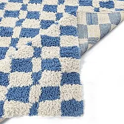 Hoogpolig vloerkleed - Atrani Natural Cotton Shaggy (blauw)