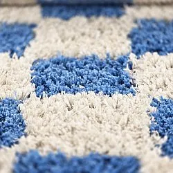 Hoogpolig vloerkleed - Atrani Natural Cotton Shaggy (blauw)